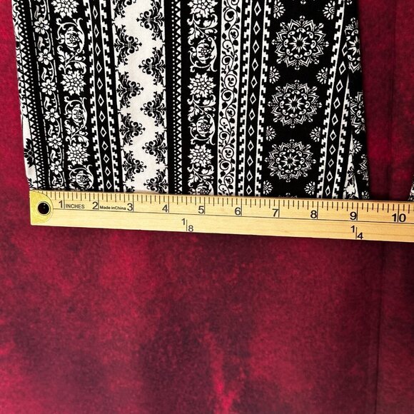 LOVE TREE HIGH RISE STRETCHY WOMENS PANTS, SIZE S, ELASTIC WAIST, FLARE FLORAL - Picture 6 of 10